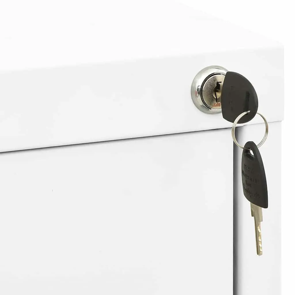Filing Cabinet Steel 2 Drawer White Office Storage 46x62x72.5cm