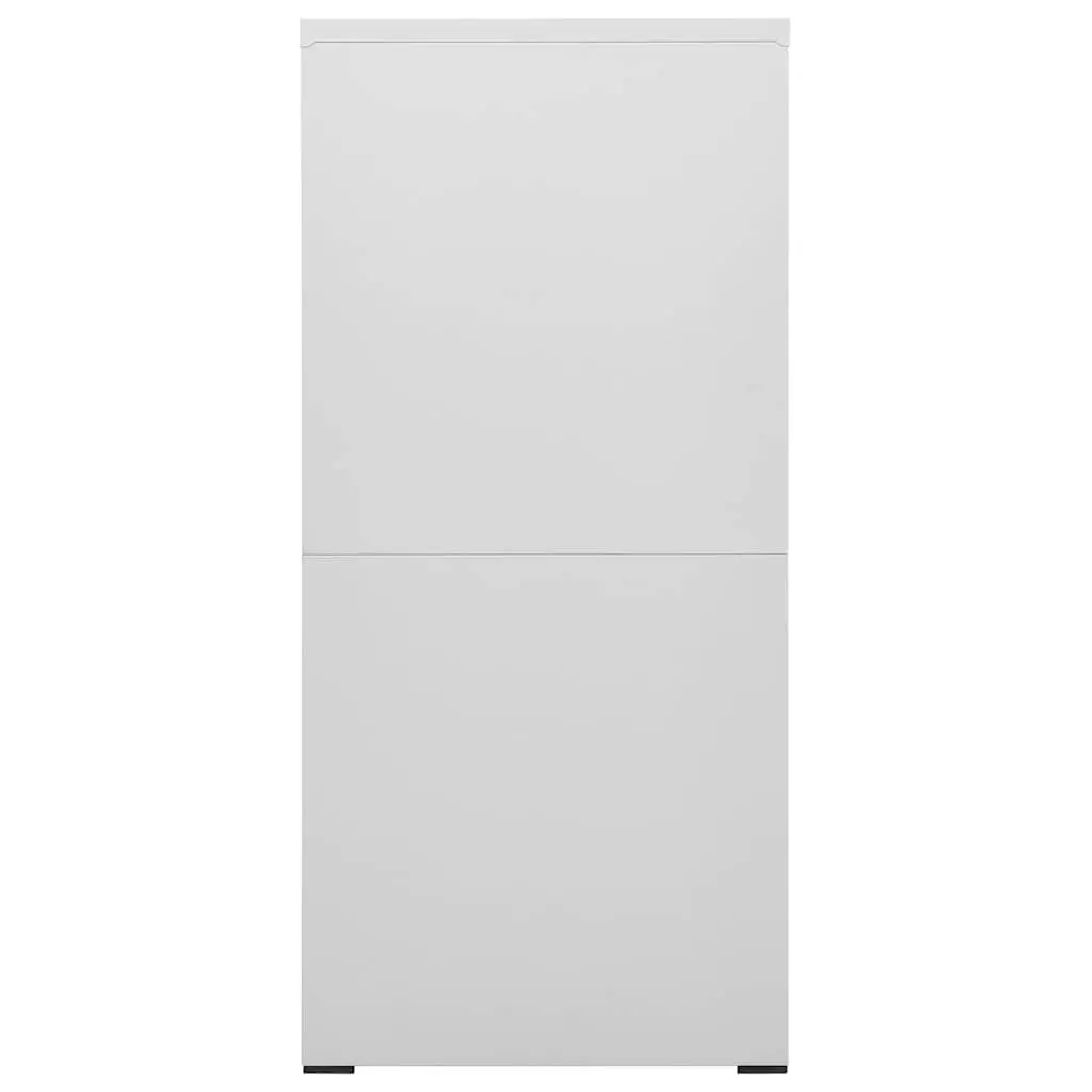2 Drawer Steel Filing Cabinet Light Grey Durable Office Storage Lockable File Cabinet