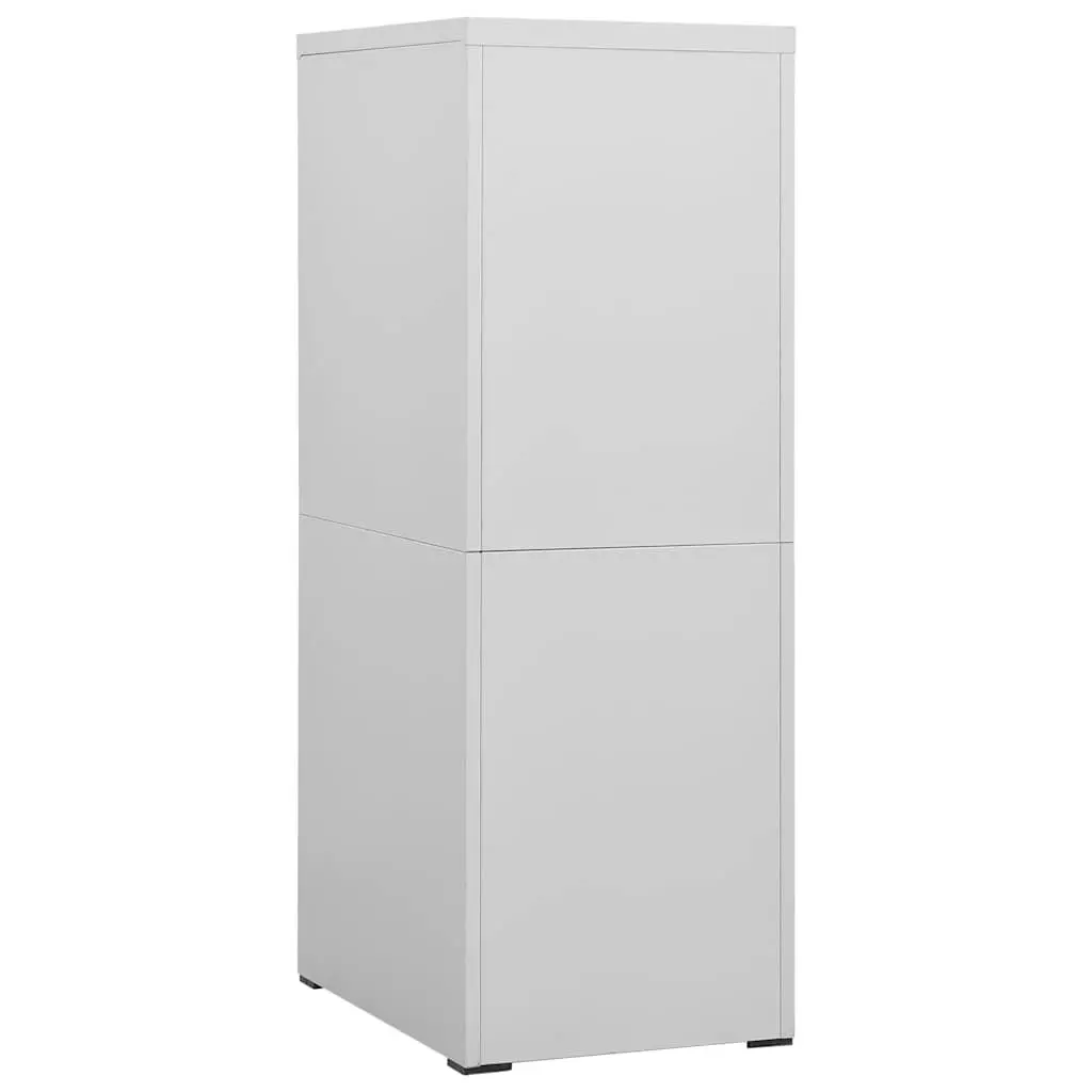 2 Drawer Steel Filing Cabinet Light Grey Durable Office Storage Lockable File Cabinet