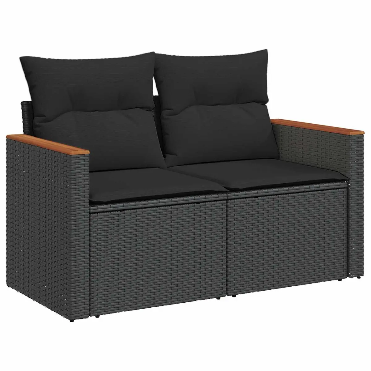Modular Black Poly Rattan Garden Sofa Set Outdoor Furniture 11 Piece Patio