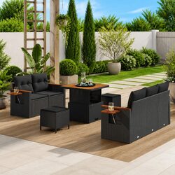 Your Ideal 8-Piece Black Outdoor Sofa Set Awaits