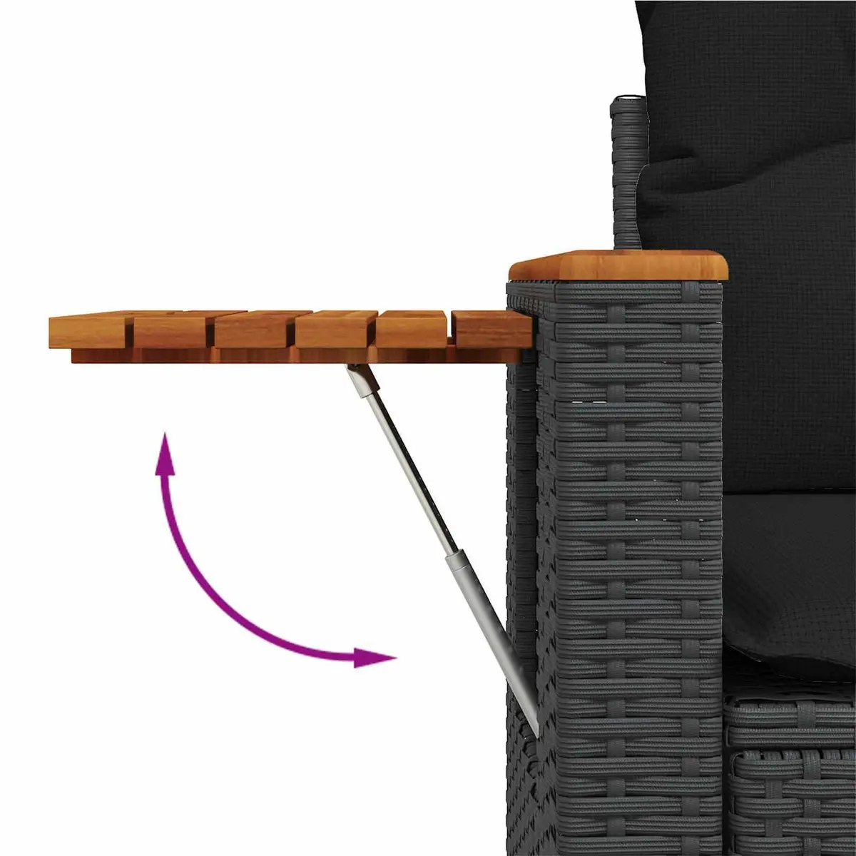 Outdoor Furniture Set 8 Piece Modular Black Poly Rattan Garden Sofa with Foam Cushions