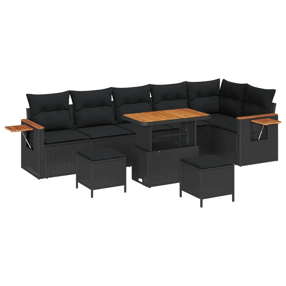 Garden Sofa Set Modular Outdoor Furniture 9 Pieces Adjustable Patio Lounge