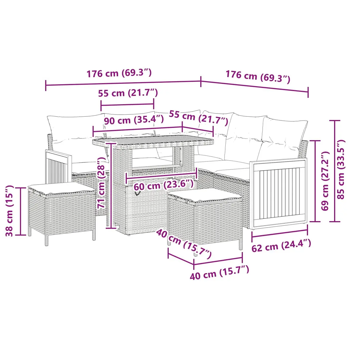8-Piece Garden Sofa Set