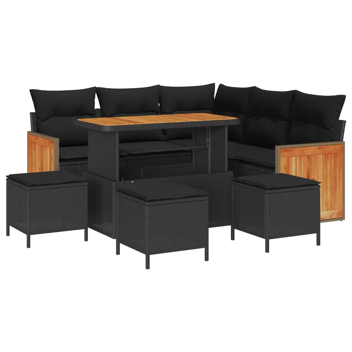 9 pcs Black Sofa Set