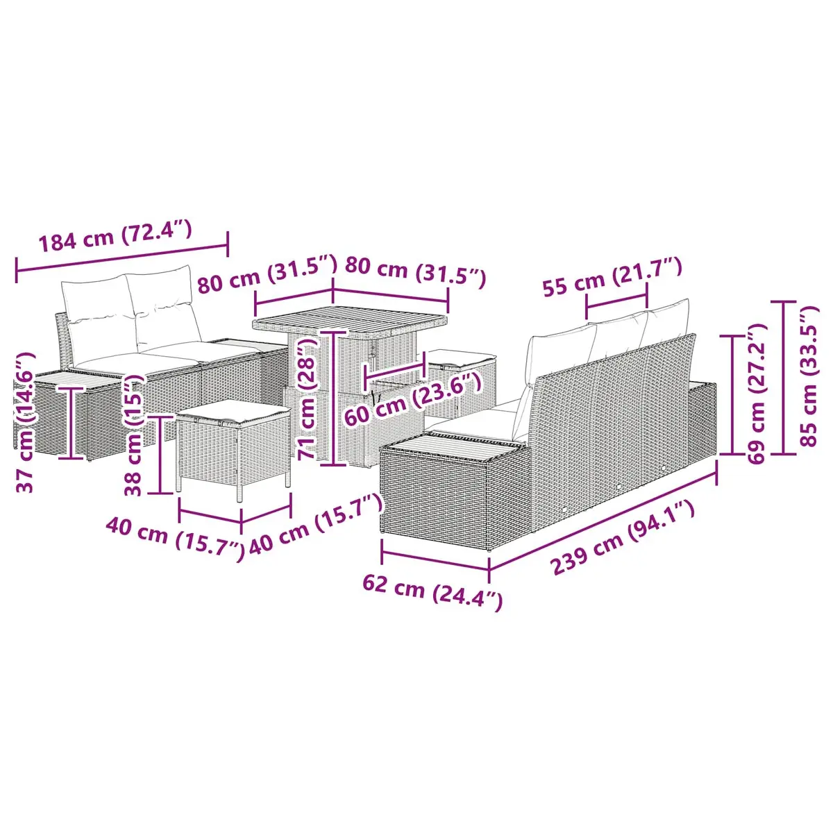 8-Piece Sofa Set