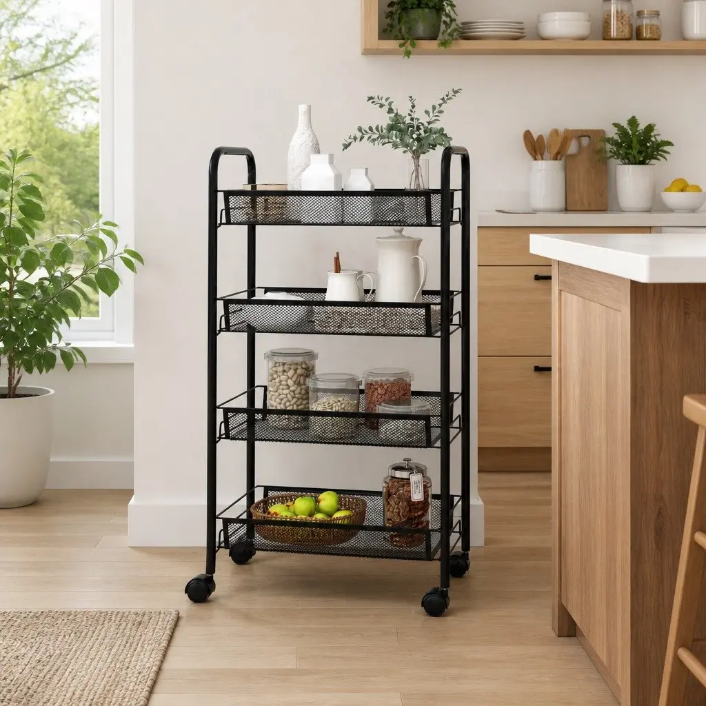 4-Tier Kitchen Trolley for Easy Organization