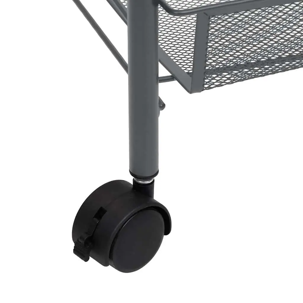 4-Tier Kitchen Trolley Grey Removable Mesh Baskets 46 x 26 x 85 cm