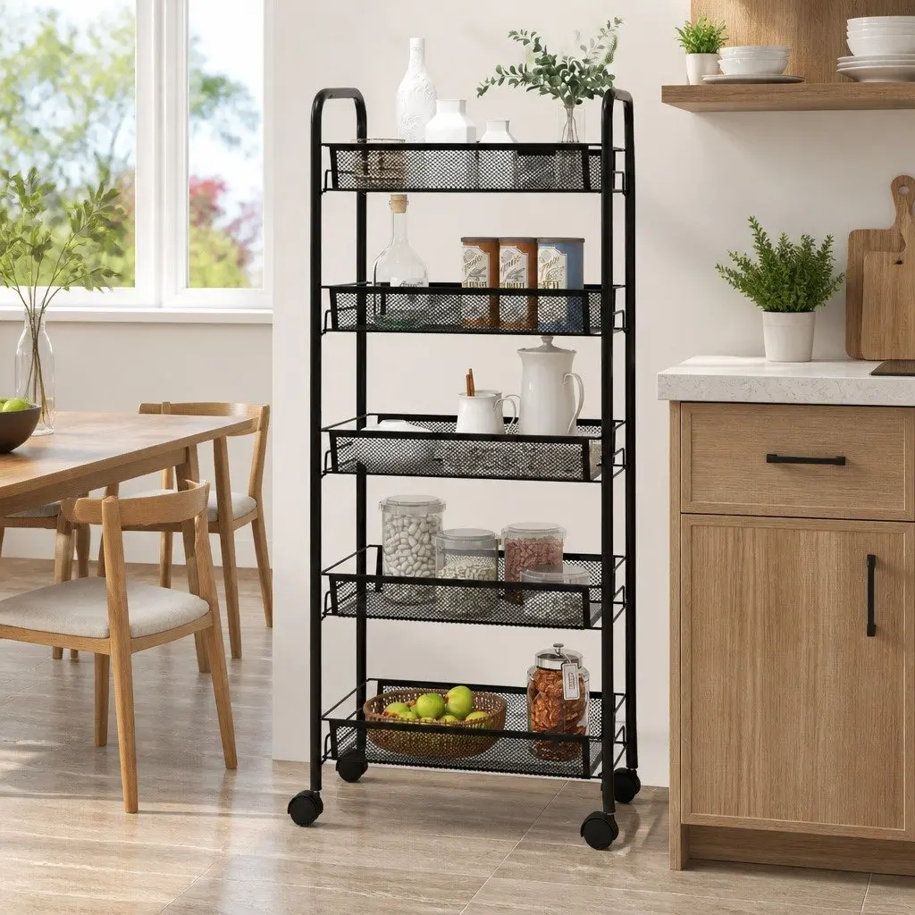 5-Tier Kitchen Trolley for Storage Needs