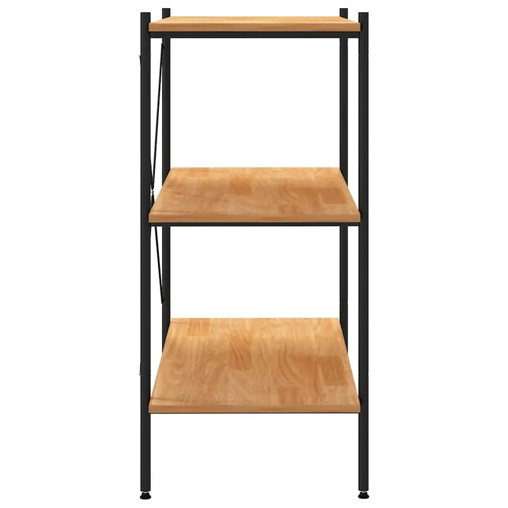 3-Tier Black Oak Shelving Unit
