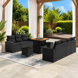 Find Comfort with a Modular Black Rattan Outdoor Sofa Set
