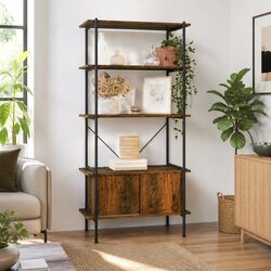Friendly 5-Tier Shelf with Integrated Cabinet Storage