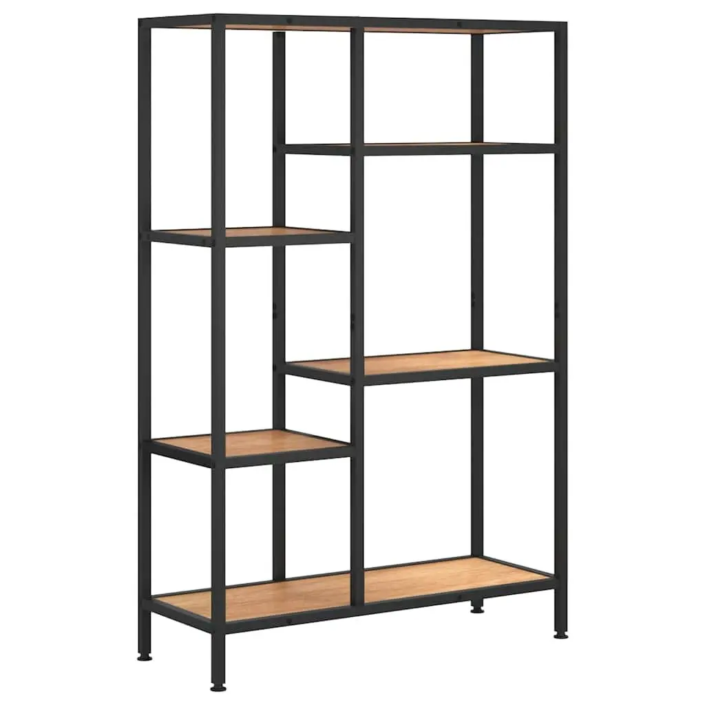 Bookcase Shelving Unit Steel Frame Brown 80x30x120 cm Storage Organiser Shelf