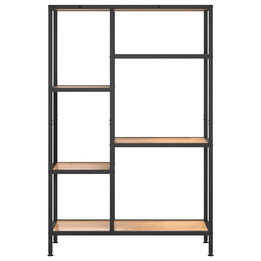 Bookcase Shelving Unit Steel Frame Brown 80x30x120 cm Storage Organiser Shelf