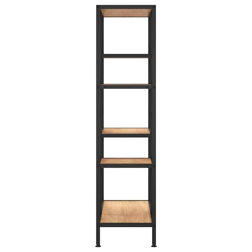 Bookcase Shelving Unit Steel Frame Brown 80x30x120 cm Storage Organiser Shelf