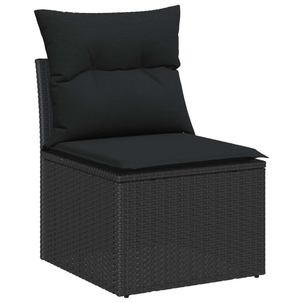 Garden Sofa Set Modular Black Poly Rattan 13 Pieces Outdoor Furniture