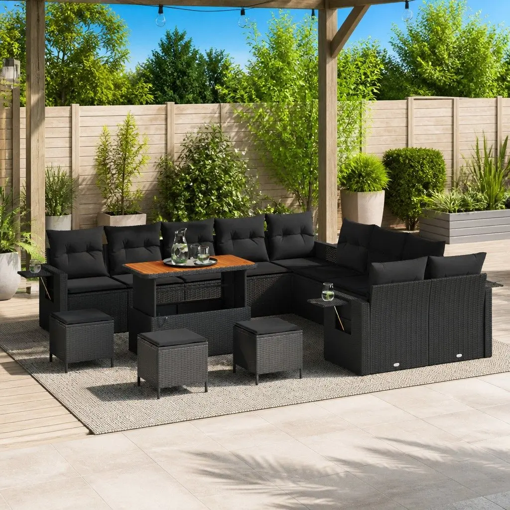 Garden Sofa Set Modular Rattan Sectional 14 Pieces Outdoor Furniture