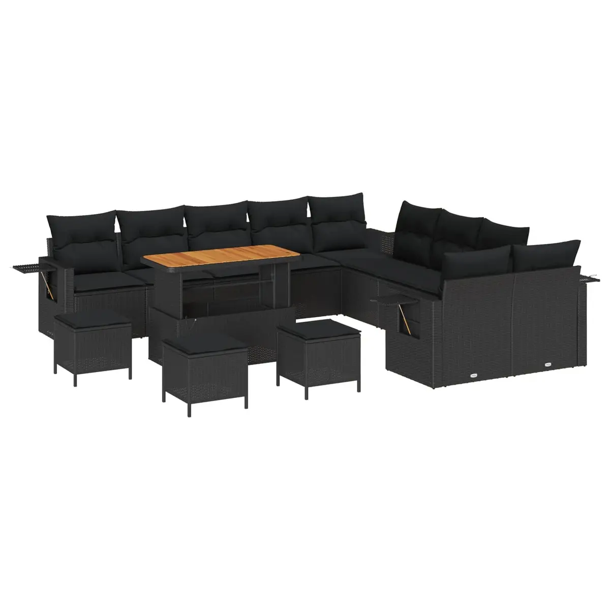 Garden Sofa Set Modular Rattan Sectional 14 Pieces Outdoor Furniture