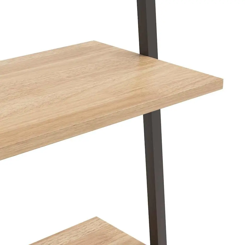 5-Tier Leaning Shelf Storage Bookcase Brown Black 64W x 34D x 185.5H cm