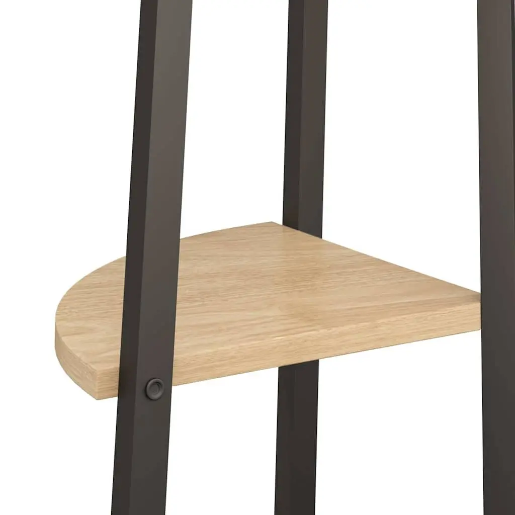 5-Tier Corner Shelf Brown Black Storage Bookcase Standing Shelving Unit