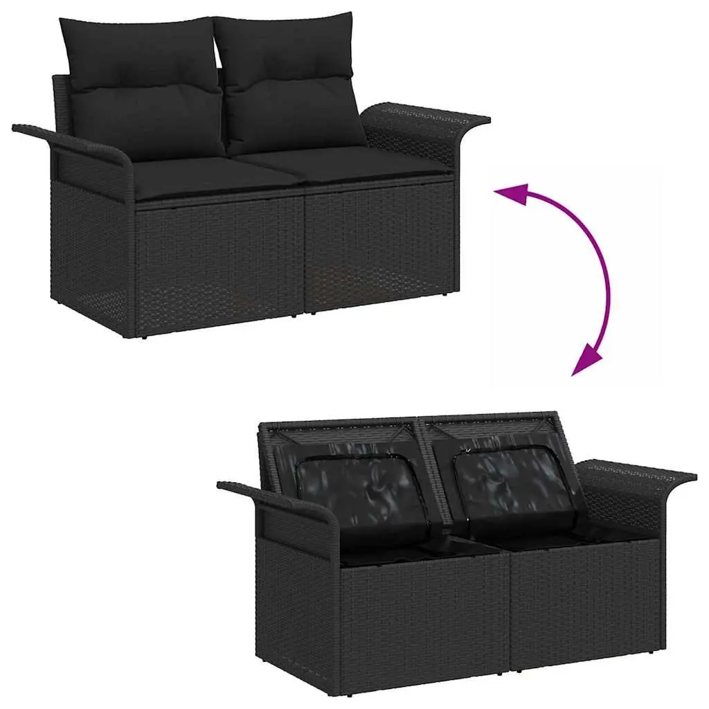 Outdoor Garden Sofa Set 10 Pieces Modular Rattan Seating with Storage Cushions