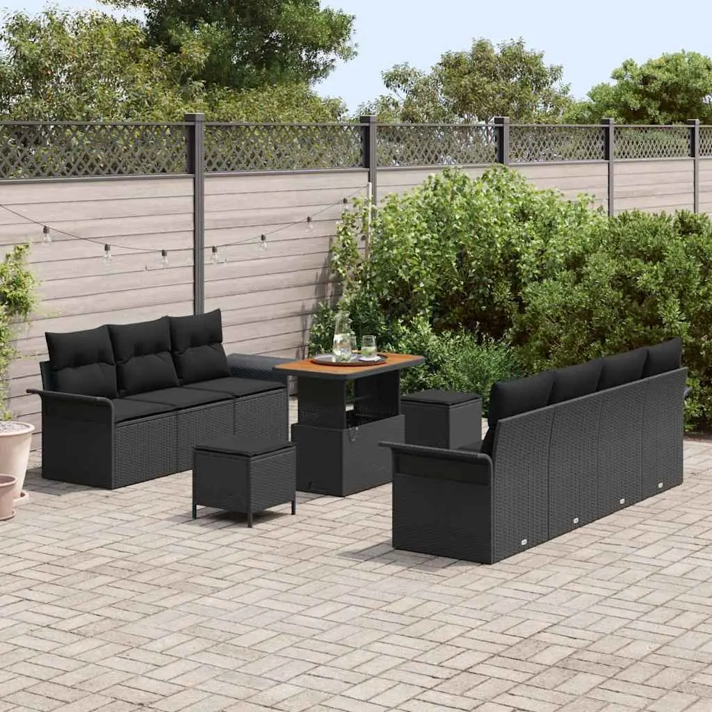 Outdoor Garden Sofa Set 10 Pieces Modular Rattan Seating with Storage Cushions