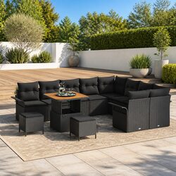 Friendly Black Outdoor Sofa Set for Your Enjoyment