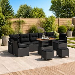 Friendly Black Outdoor Sofa Set 10-Piece Seating Solution