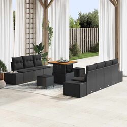 Friendly 10 Piece Modular Garden Sofa Set in Black