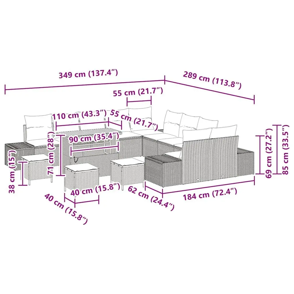 14-Piece Garden Sofa Set