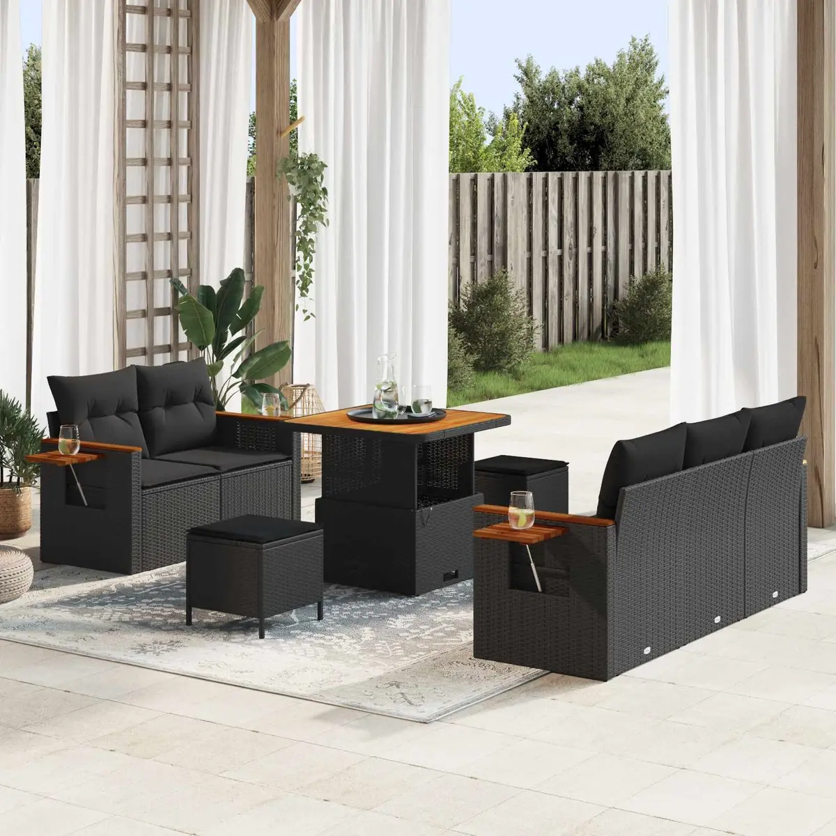 10-Piece Modular Garden Sofa Set