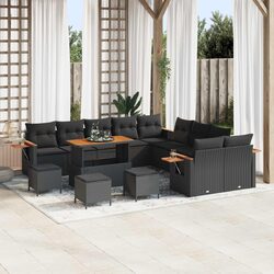 Friendly Modular Garden Sofa Set - 18 Pieces, Black