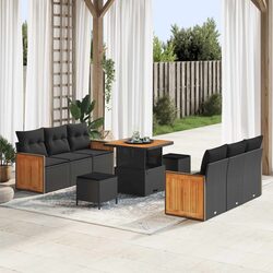 Friendly 11-Piece Modular Outdoor Sofa Set - Black