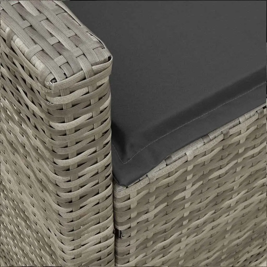 Modular Outdoor Furniture Set Grey Poly Rattan Sofa with Cushions