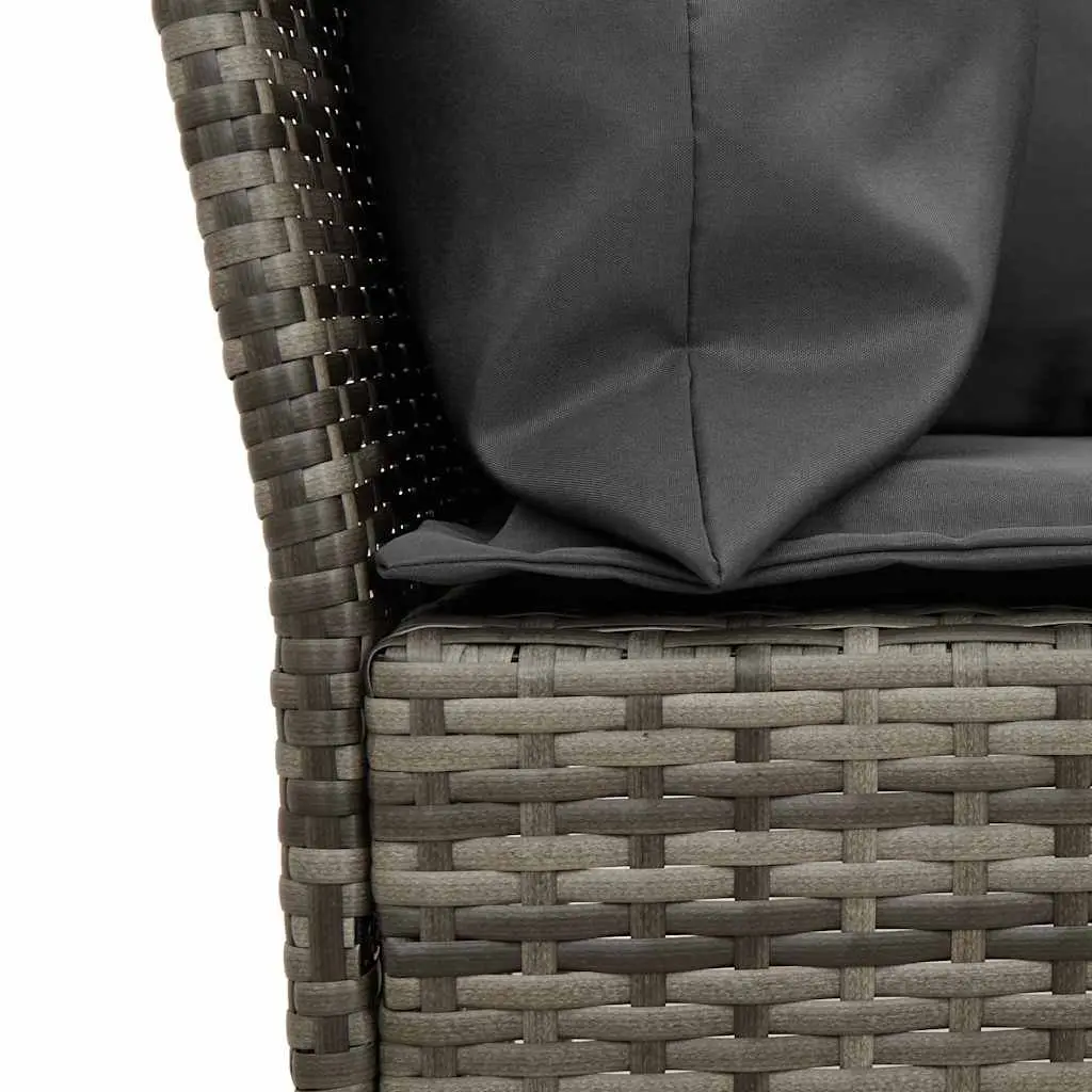 Modular Outdoor Furniture Set Grey Poly Rattan Sofa with Cushions
