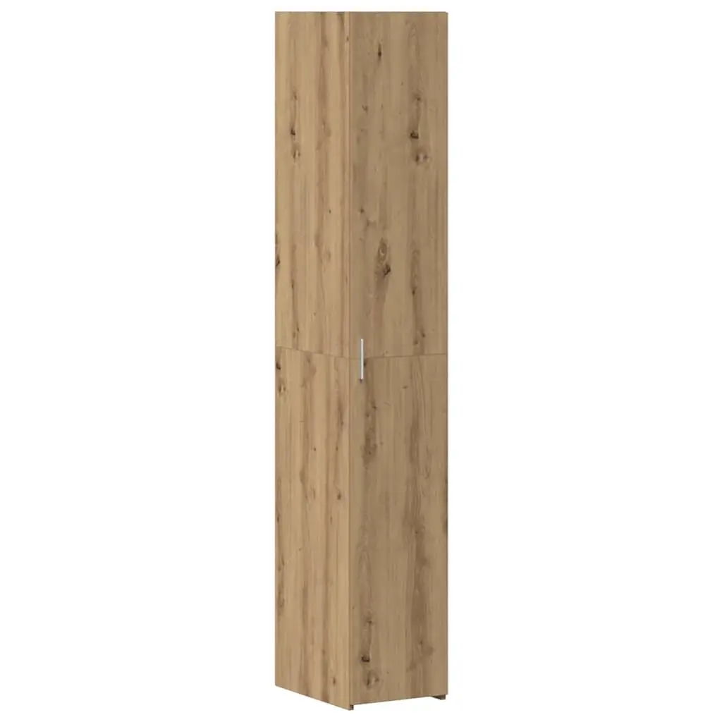 Engineered Wood Highboard Storage Cabinet Modern Minimalist Brown 30 x 42.5 x 185 cm