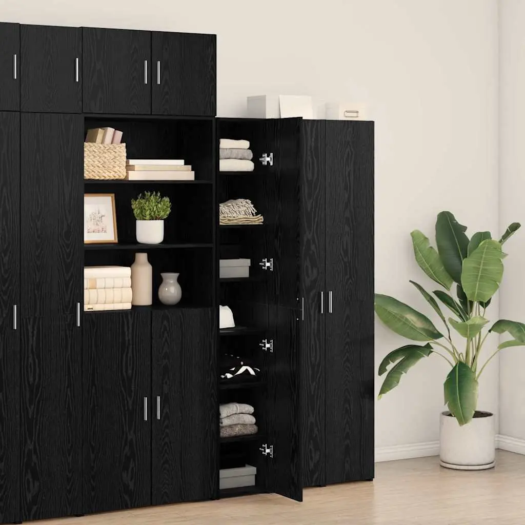 Black Oak Highboard for Organized Living Spaces