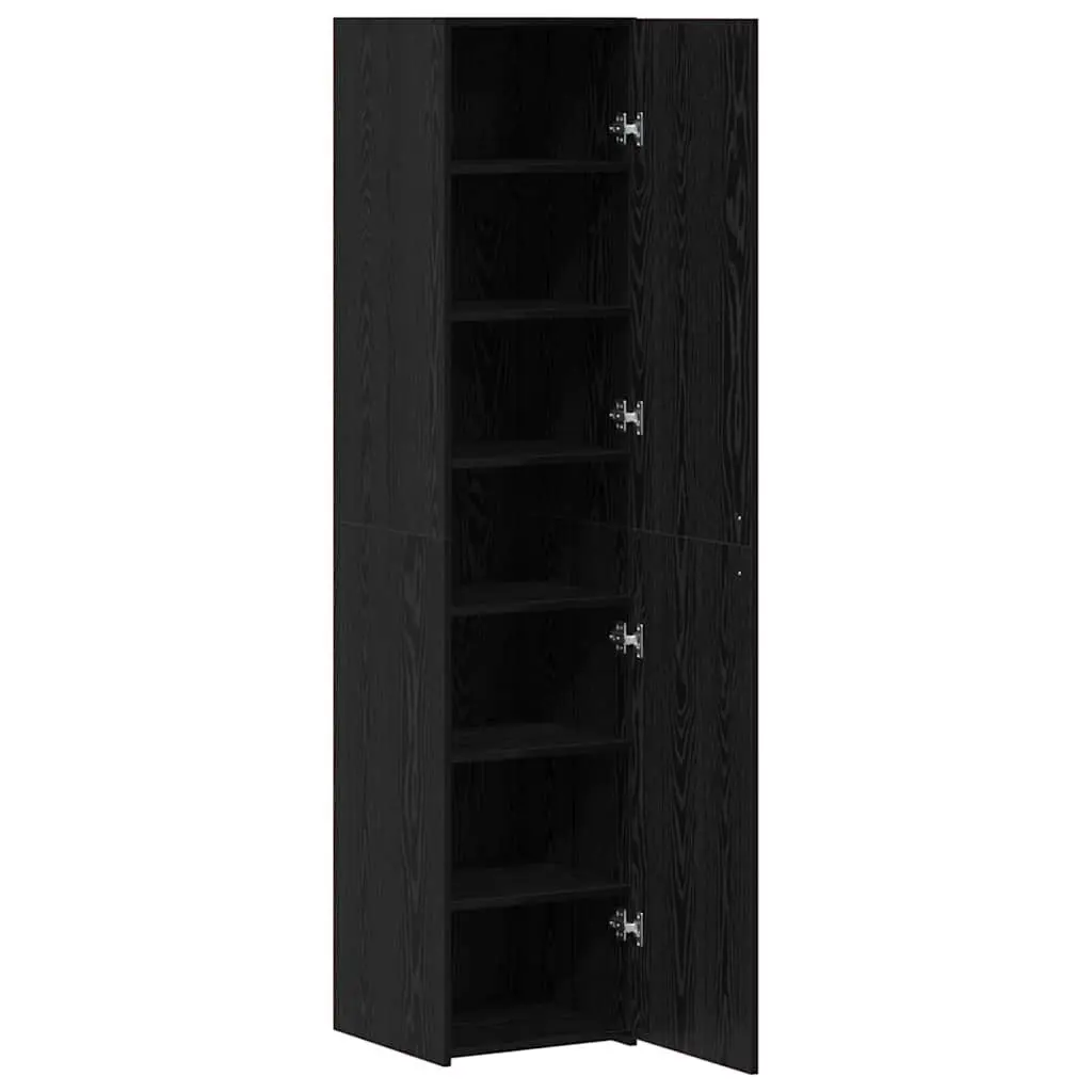 Black Oak Highboard 40 x 42.5 x 185 cm Engineered Wood Storage Cabinet Sideboard