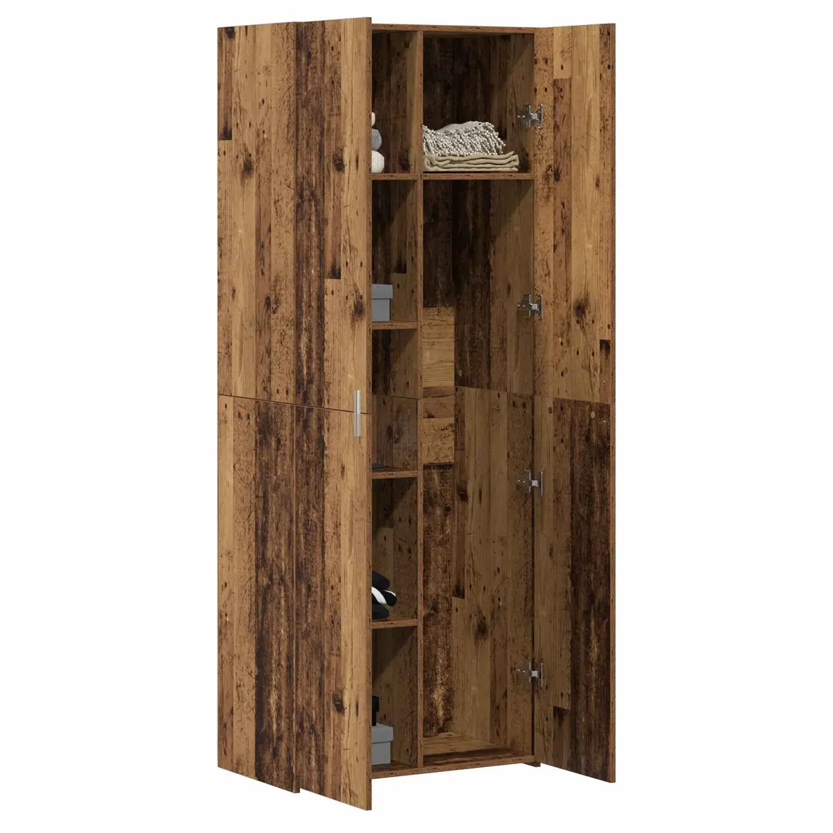 Wooden Buffet Sideboard Cabinet Brown Rustic Dining Room Storage Shelves