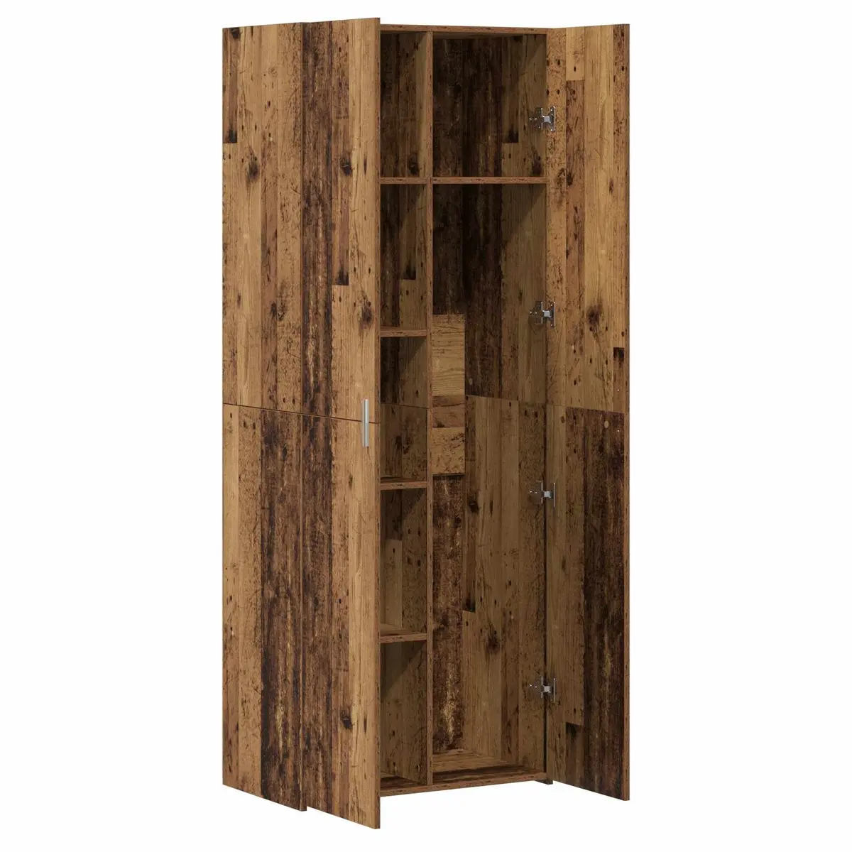 Wooden Buffet Sideboard Cabinet Brown Rustic Dining Room Storage Shelves