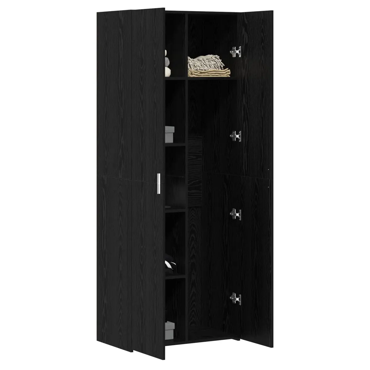Highboard Buffet Cabinet Rustic Black Oak 70x42.5x185cm