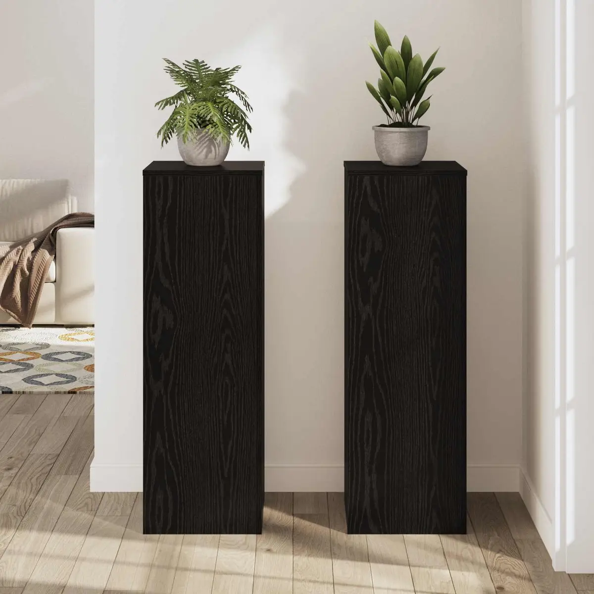 Plant Stand 2 Pieces Black 33 x 33 x 100 cm Indoor Outdoor