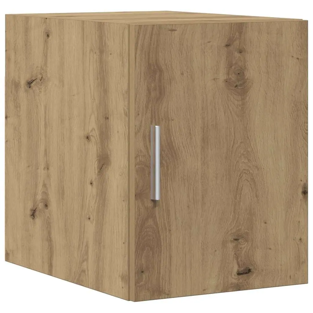 Brown 2 Piece Storage Cabinet with Hinged Doors Adjustable Shelves Engineered Wood