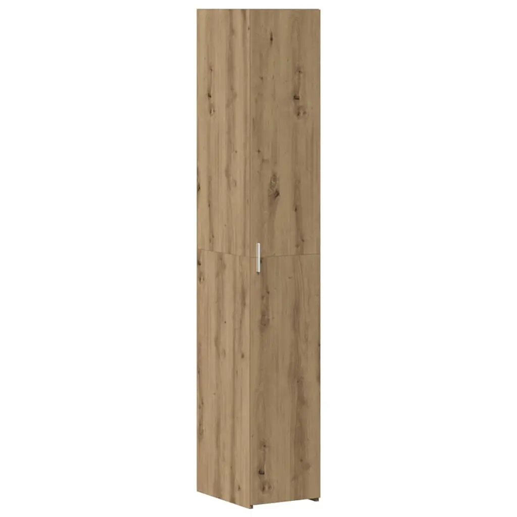 Brown 2 Piece Storage Cabinet with Hinged Doors Adjustable Shelves Engineered Wood