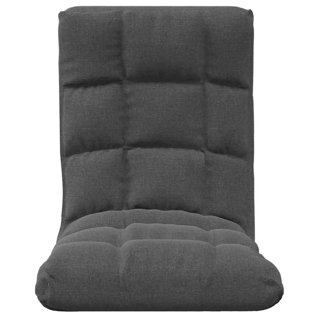 Folding Floor Chair Adjustable Reclining Grey Fabric Padded Lounger