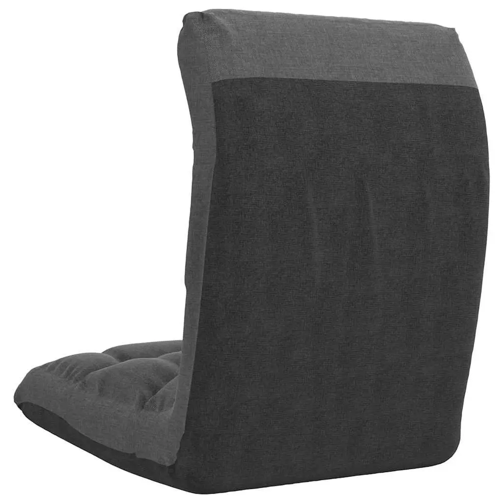Folding Floor Chair Adjustable Reclining Grey Fabric Padded Lounger