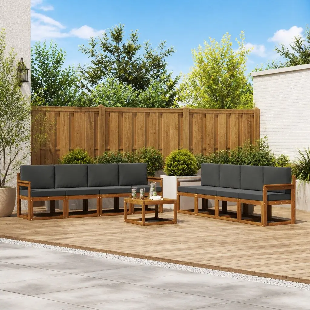 Outdoor 9 Piece Sofa Set with Cushions