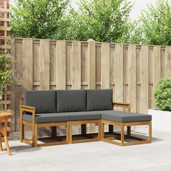 Outdoor Sofa Set 4 Pieces Garden Furniture with Cushions Modern Patio Lounger