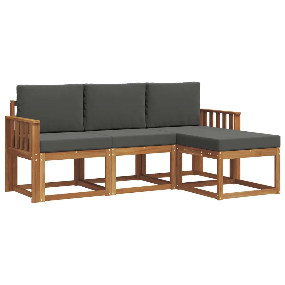 Outdoor Sofa Set 4 Piece Garden Furniture with Cushions Modern Patio Lounge