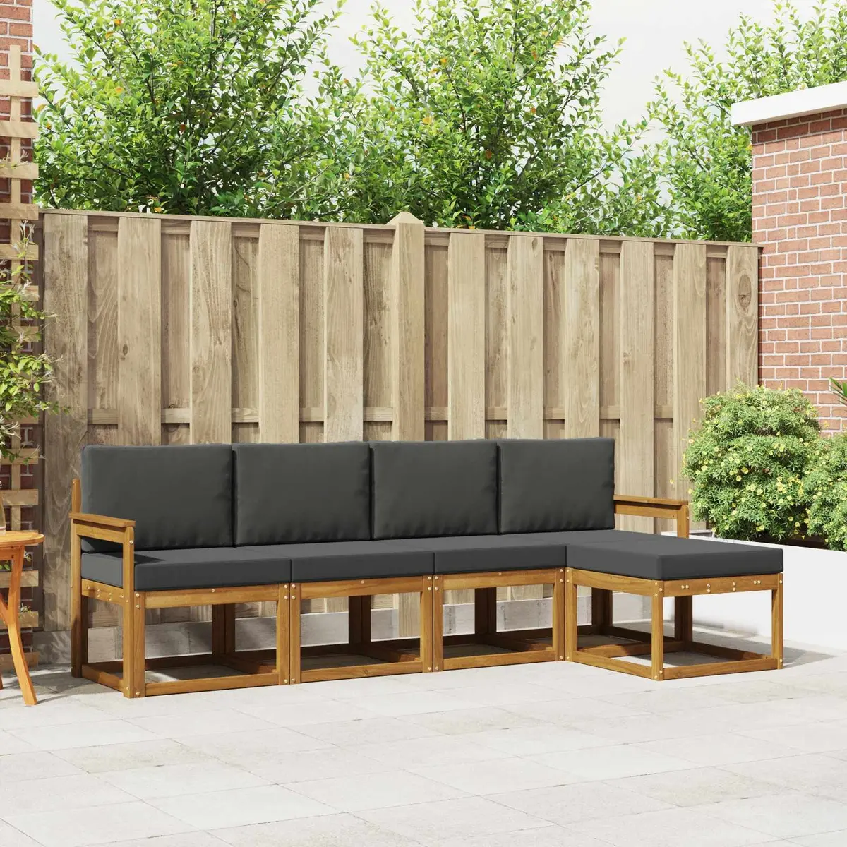 Outdoor Sectional Sofa Set 5 Pieces Garden Lounge Furniture Patio Seating